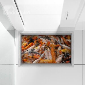Swarm of Golden Fish Slipping-Preventing Water-Proof Bathroom 3D Floor Sticker