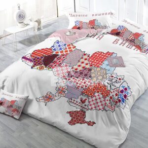 Creative Map Digital Print Satin Drill 4-Piece Duvet Cover Sets