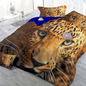 Dynamic Leopard Print Satin Drill 4-Piece Duvet Cover Sets