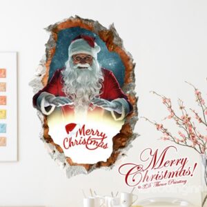 Festival Santa Claus in Costumes Removable 3D Wall Sticker
