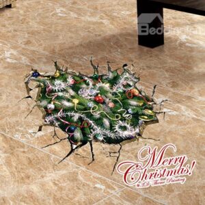 Festival Dressed Up Christmas Tree Removable 3D Wall Sticker