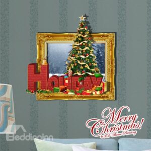 Festival 3D Christmas Trees in Framed Picture Removable 3D Wall Sticker