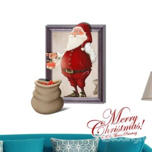 Festival Kind Santa Claus with Bags of Gifts Removable 3D Wall Sticker