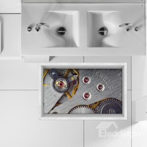 Sophisticated Mechanical Gears Slipping-Preventing Water-Proof Bathroom 3D Floor Sticker