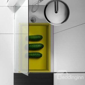 Unique Three Cucumbers Slipping-Preventing Water-Proof Kitchen Bathroom 3D Floor Sticker