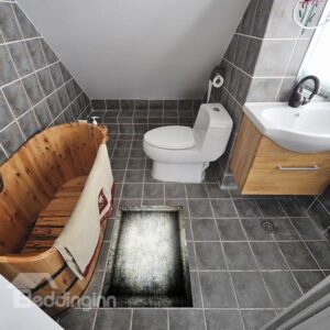 Old Used Mesh Container Slipping-Preventing Water-Proof Bathroom 3D Floor Sticker