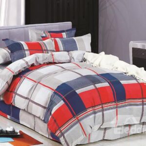 Classical Fashion Plaid Polyester 4-Piece Duvet Cover Sets