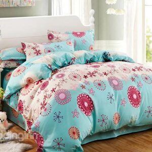 Refreshing Small Flowers Comfy Polyester 4-Piece Duvet Cover Sets