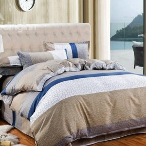 New Arrival Modern Simple Design 4-Piece Polyester Duvet Cover Sets