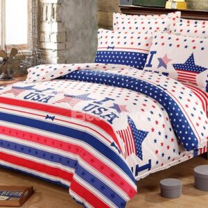 Bright Color Stars and Stripes Pattern Kids Duvet Cover Set