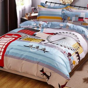 The Thames River Bank Theme Kids Duvet Cover Set