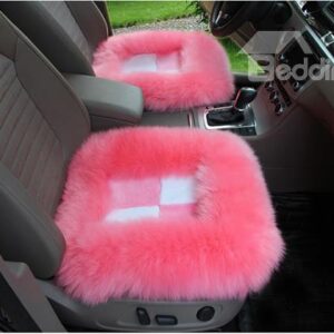 New Arrival Cozy Cross Patterned Natural Wool Seat Mat Set
