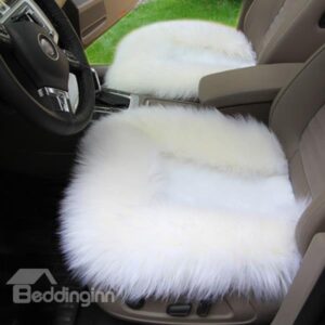 New Arrival Fluffy Single Colored Natural Wool Seat Mat Set