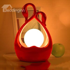 Gorgeous Graceful Swan Design Resin Bedroom Table Lamp Gift Idea