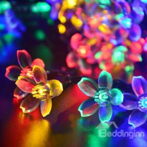 Gorgeous Solar LED Peach Blossom 7-Meter 50 Lights Indoor Outdoor LED String Lights