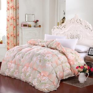 Fresh Big Flowers Print Thick Polyester Quilt