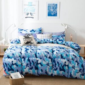Chic Blue Camouflage Design Super Warm Polyester Quilt