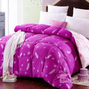 Feather Stars Print Rosy Warm Down Quilt