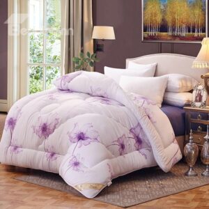 Super Thick Elegant Flying Flowers Design Winter Quilt
