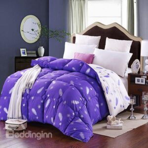 Feather Stars Print Noble Purple Down Quilt