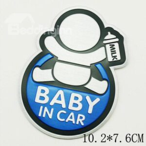 Creative Cartoon Printed Metal Baby In Car Sign Car Sticker