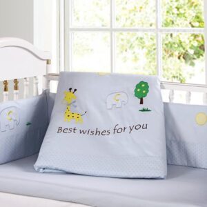 Lovely Giraffe and Elephant Pattern 9-Piece Crib bedding Set