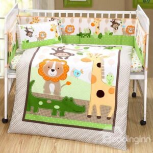 Animals Party in The Forest theme Crib bedding Set