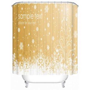 White Snowflake Print 3D Shower Curtain