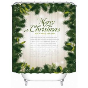 Green Pine Leaves Print 3D Shower Curtain