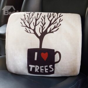 Concise Environmenal Friendly Patterned Linen Car Pillow
