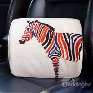Concise Multiple Colored Zebra Patterned Car Pillow