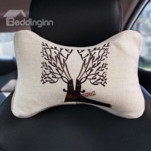 Beautiful Abstract Reindeer Patterned Car Neckrest Pillow