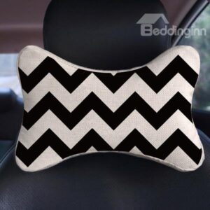Concise Geometric Stripe Patterned Car Neckrest Pillow