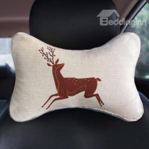 Creative Abstract Reindeer Patterned Car Neckrest Pillow
