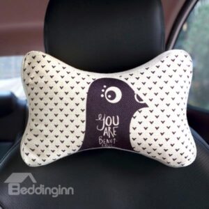 Concise Beautiful Bird Patterned Car Neckrest Pillow