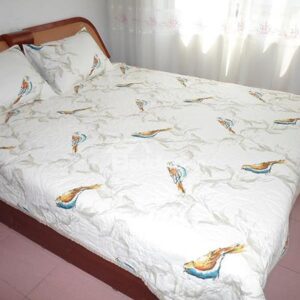 Fancy Birds Print White 3-Piece Cotton Bed in a Bag