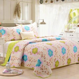 Colorful Small Flowers Design Cotton 3-Piece Bed in a Bag