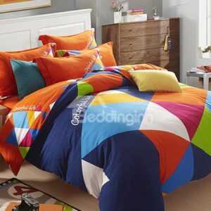 Colorful Geometric Figure Design 4-Piece Cotton Duvet Cover Sets