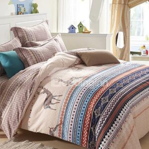European Style Elk Jacquard Design 4-Piece Cotton Christmas Duvet Cover Sets
