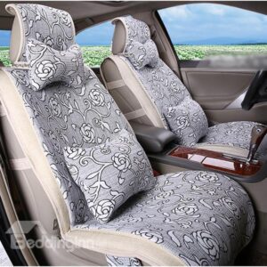 Outstanding Beautiful Elegent White Floral Patterned Car Seat Cover