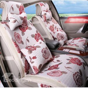 Outstanding Beautiful Red Floral Patterned Car Seat Cover