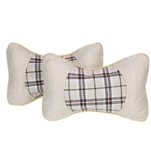 Comfortable Lattice Patterned Linen Neckrest Pillow