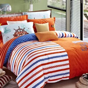 Fancy Concise Stripes Design 4-Piece Duvet Cover Sets