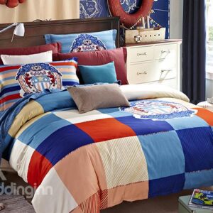European Concise Style Plaid 4-Piece Duvet Cover Sets