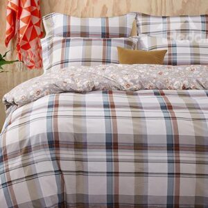 Simple Classical Plaid 4-Piece Duvet Cover Sets