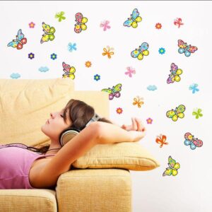 Colorful Cartoon Butterfly Nursery Bedroom Removable Wall Sticker