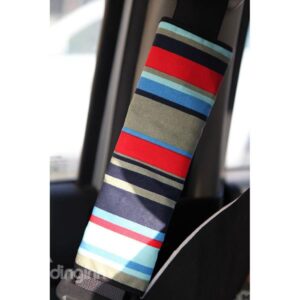 Random Colored Stripe Patterned Car Seat Belt Cover