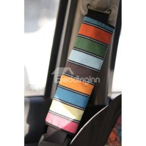 Concise Multi-Color Stripe Style Car Seat Belt Cover