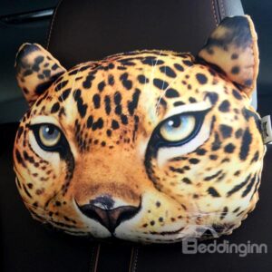 Humorous Personalized Cool Leopard Face Car Seat Pillows