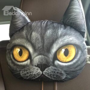 Personalized Shocked Kitten Face Car Seat Pillows